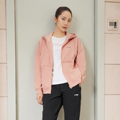 连帽加绒保暖运动休闲舒适卫衣外套AWDR884 开衫 李宁女子冬季 新款