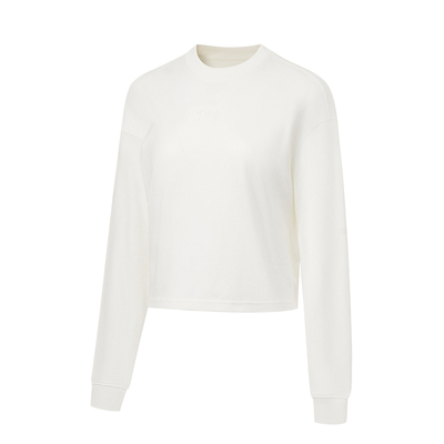 Lining/李宁正品2024新款女士简约运动休闲针织圆领卫衣AHST156