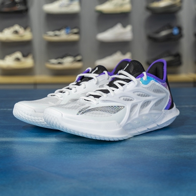 李宁正品闪击12男子缓震耐磨稳定支撑实战低帮篮球鞋ABAV069-2