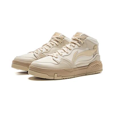 李宁正品COMMON 80s MID女子经典复古加绒保暖中帮板鞋AGCV408