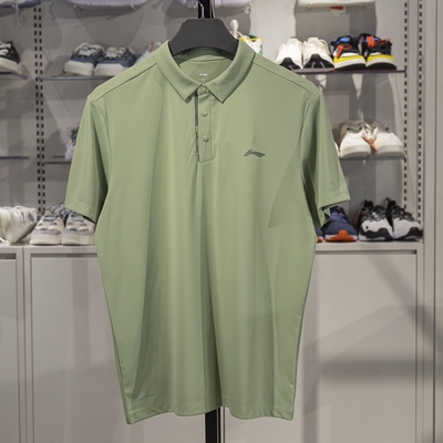 李宁正品新款健身系列男子速干透气翻领运动短袖POLO衫APLV047-9