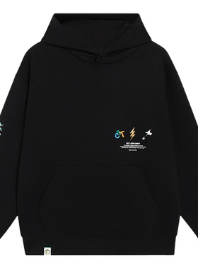 李宁韦德Dreamer系列男女同款加绒保暖宽松套头连帽卫衣AWDSI37