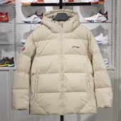 李宁正品 CBA专业篮球系列男子宽松厚实保暖运动连帽棉服AJMU087