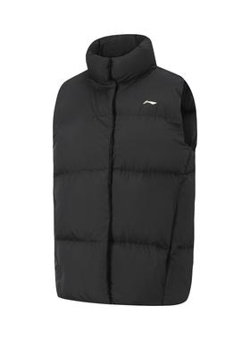 李宁正品2025冬季女子立领保暖简约百搭运动羽绒马甲AMRV124-1