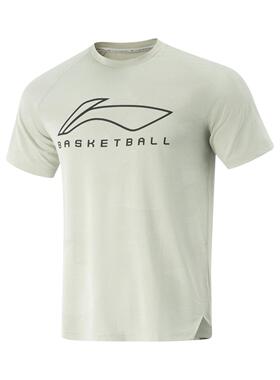 李宁正品CBA系列男子户外休闲透气运动训练套头短袖T恤ATSV655