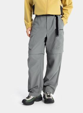 李宁正品CF溯男子防泼水户外可拆卸宽松直筒梭织运动长裤AYKV213