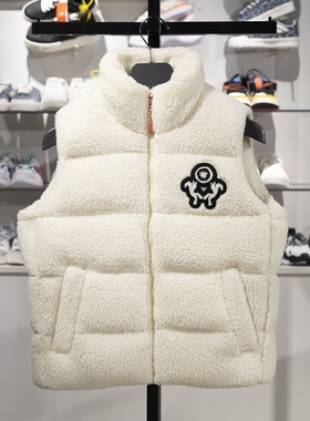 李宁正品新款女子运动休闲时尚潮流绒面立领保暖羽绒马甲AYMS088