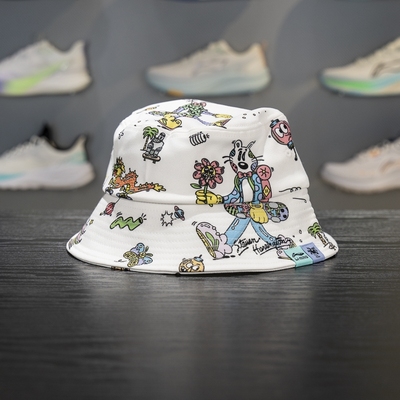 李宁正品Steven Harrington联名系列男女满印遮阳渔夫帽AMYR242-2