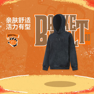 YWDW043 休闲运动透气连帽卫衣套头衫 李宁正品 篮球系列男大童经典