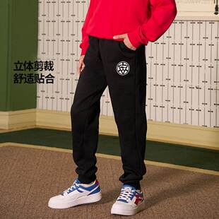 李宁正品综合体能系列儿童柔软舒适百搭加绒保暖束脚卫裤YKLV465