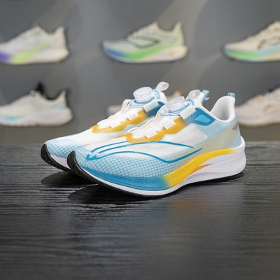 李宁正品2025夏季男女大童时尚耐磨低帮轻便回弹跑步鞋YKFV226-3