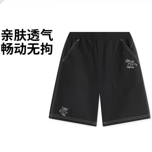 李宁正品运动生活系列男大童棉质舒适透气宽松休闲短裤YKSV009