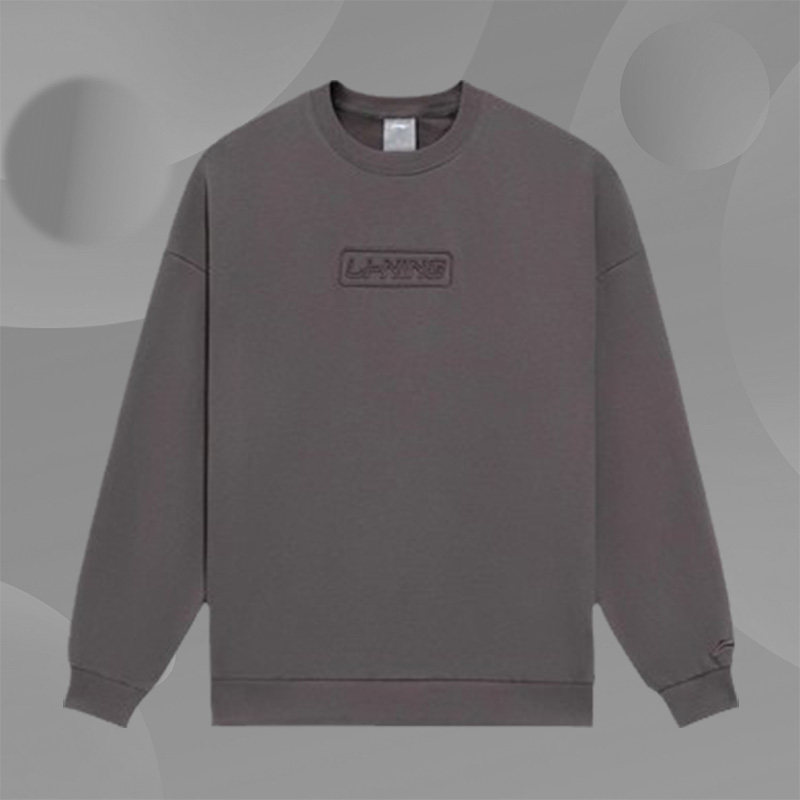 李宁正品卫衣男秋季新款情侣装宽松圆领刺绣上衣运动服AWDRB76