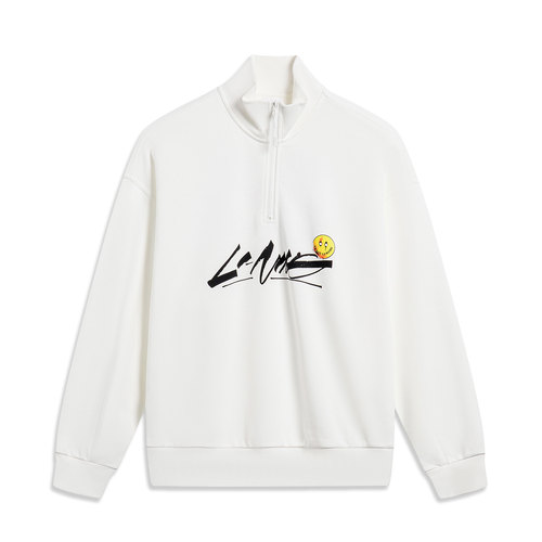 Lining/李宁正品x OG_SLICK联名男女半拉链宽松立领卫衣AWDT445