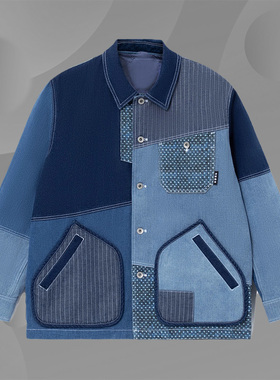 李宁正品秋冬新款男子滑板系列运动宽松休闲牛仔棉夹克AWBR009