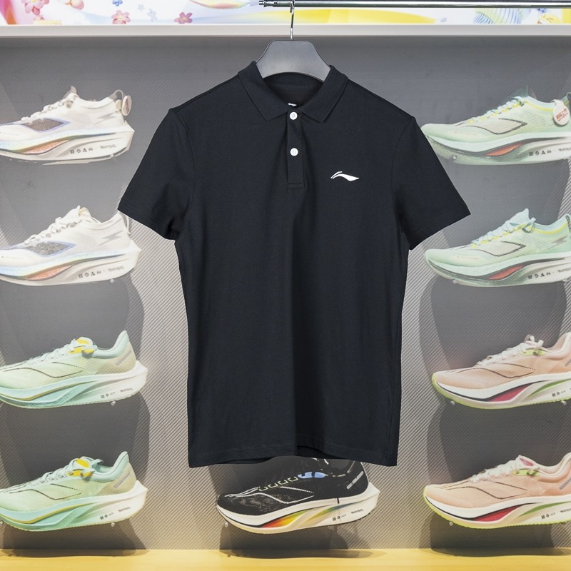 李宁正品男子纯棉透气短袖POLO衫