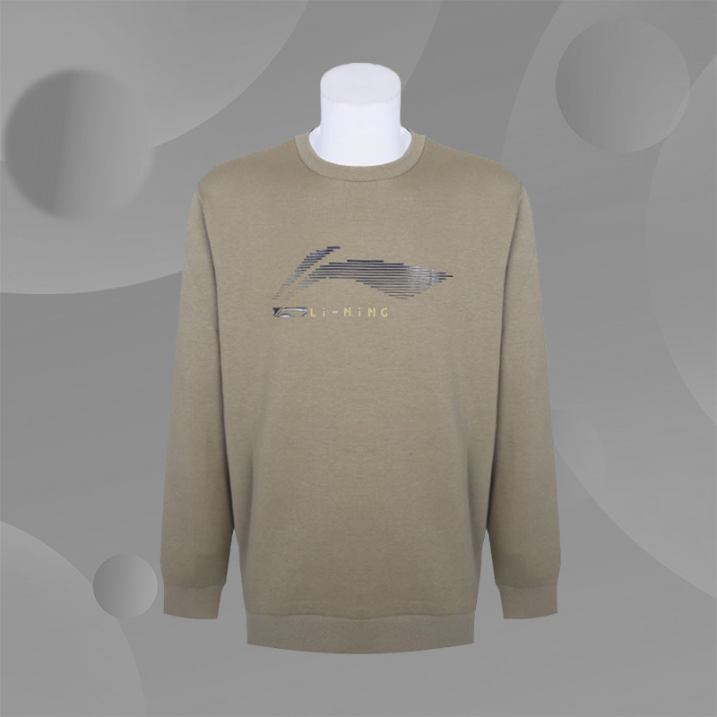 李宁正品长袖T恤男子秋季新款运动休闲套头圆领针织卫衣AWDR935