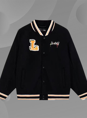 中国李宁短款棉服男女同款运动时尚系列休闲服宽松短棉服AJMS141