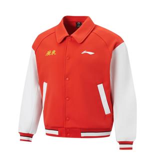 李宁正品 CBA系列男子户外休闲加绒保暖宽松翻领夹克外套AJDV397