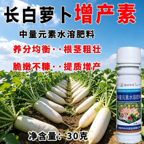 长白萝卜增产素原地下疯长叶面肥