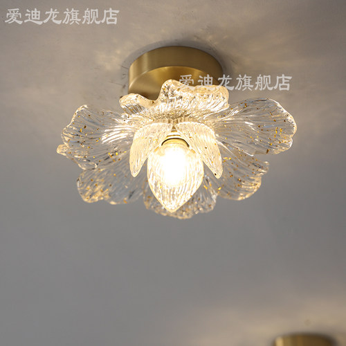 莲韵吸顶灯超仙过道阳台灯双层花朵灯亚克力灯具LED三色入户灯具