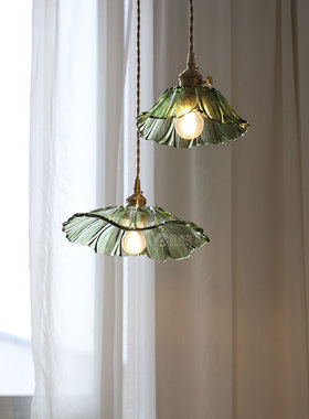北欧日式小清新绿色太阳花玻璃民宿餐厅吧台床头过道玄关橱窗吊灯