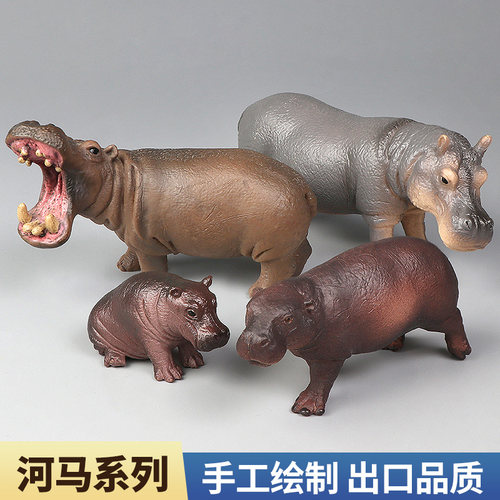 河马模型实心仿真动物玩具