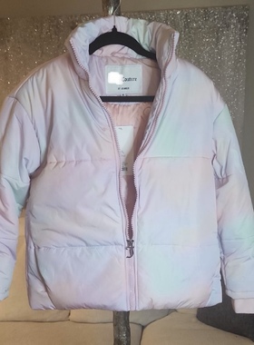 juic*橘zi美式轻奢棉花糖色立领棉服外套oversize保暖宽松大码