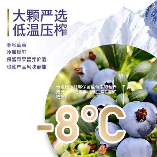 长白山特产100%鲜榨NFC纯蓝莓汁