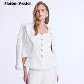 Wester25春新款 女装 高级感小香风三件套外套吊带短裤 Maison 套装