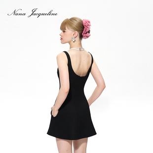 【刘亦菲同款】NanaJacqueline方圆领吊带连衣裙减龄淡人伞裙女夏