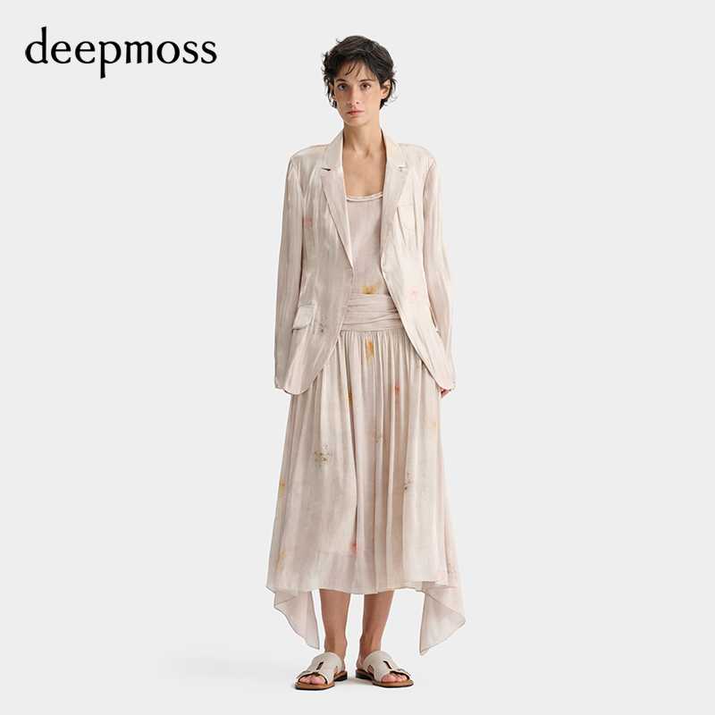 【deepmoss】2025春夏新款女装上衣玫瑰香气幻影水泽西装