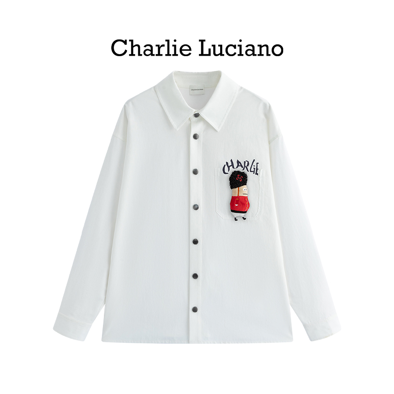 Charlie Luciano2025夏季胡桃夹子玩偶衬衫男女宽松显瘦上衣潮