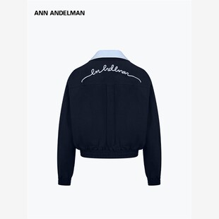 ANN ANDELMAN官方直营秋季外套女2025新宽松假两件拼接衬衫领夹克