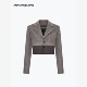 ANN 西服外套女秋冬 休闲2025新款 ANDELMAN毛织拼接毛呢短西装 修身