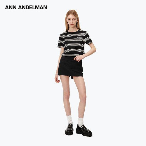 【明星同款】ANN ANDELMAN官方直营 2025新款宽松条纹短袖T恤