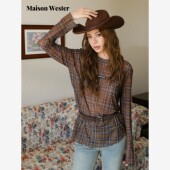 Maison 透视上衣 格纹长袖 Wester2025年秋季 新品