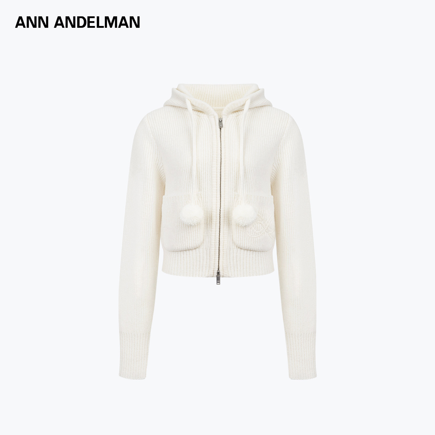ANNDELM毛毛球连帽毛衣