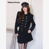 Wester2025年冬季 新品 覆古感黑金桃心短款 Maison 上衣 半裙