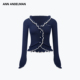 ANN 上衣 撞色荷叶边V领针织开衫 ANDELMAN官方直营 2026早春新款
