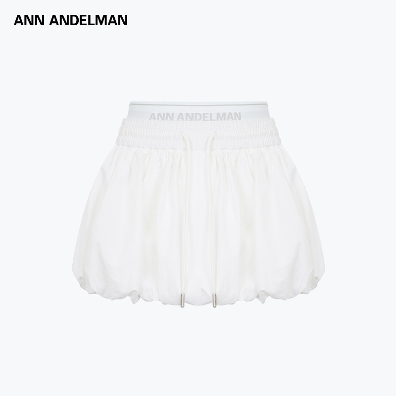 ANN ANDELMAN官方直营 白色宽松a字抽绳短裙蓬蓬双腰头花苞短裤裙