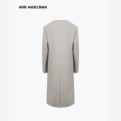 独特超好看格纹枪驳领中长款 ANN ANDELMAN大衣外套女冬季 毛呢大衣