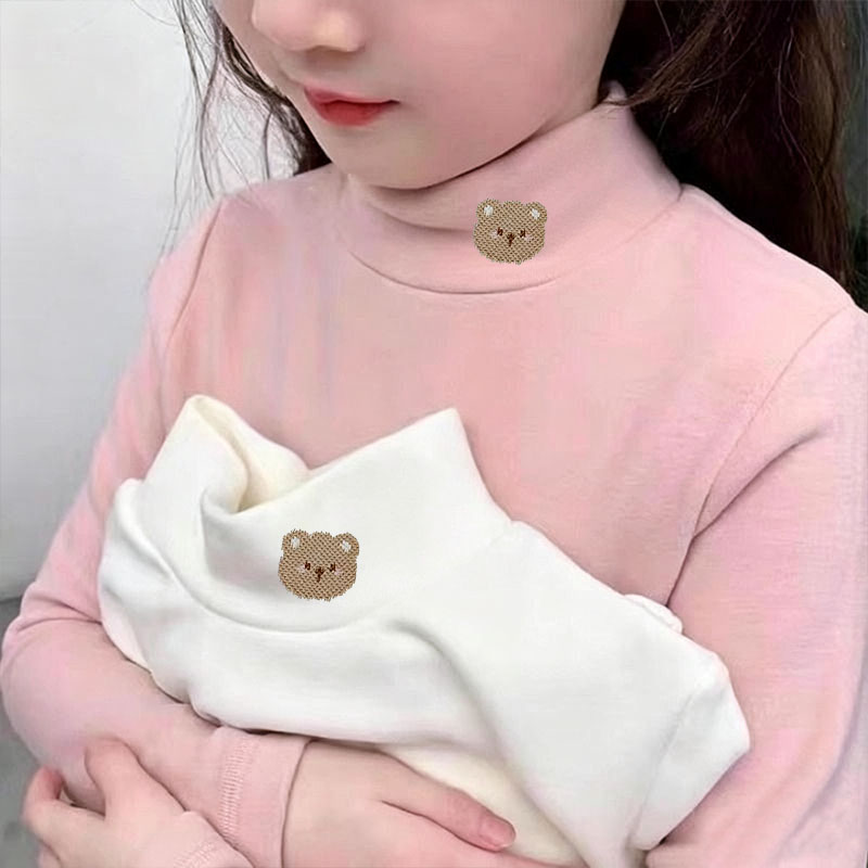 女童德绒打底衫上衣秋冬卡通儿童长袖T恤半高领女孩保暖内衣潮款