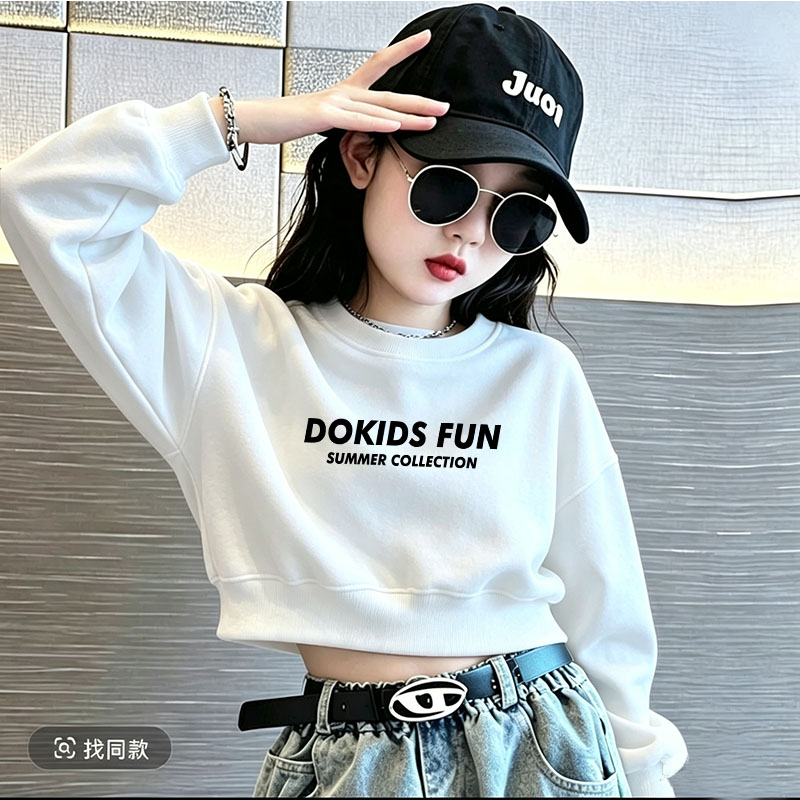女童短款卫衣春秋冬季新款中大童可爱女孩外套儿童装加绒加厚上衣