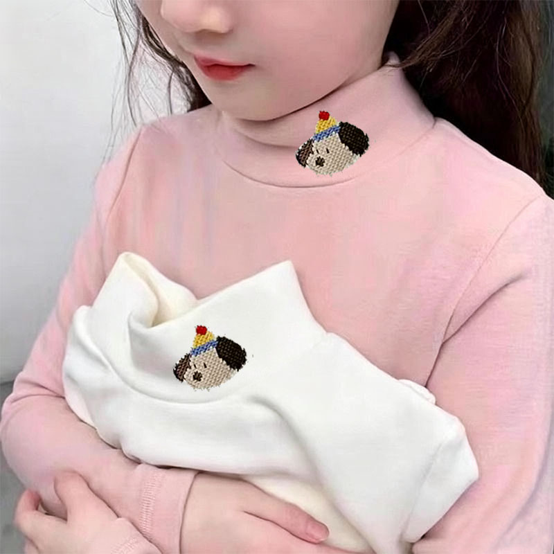 女童德绒打底衫上衣秋冬漂亮儿童长袖T恤半高领女孩保暖内衣潮款