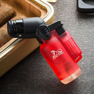 LUBINSKI鲁宾斯基打火机塑料透明油窗单火直冲防风雪茄打火机