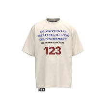 宽松短袖 RRR123 2024SS 重磅纯棉 卡通印花圆领男女同款 T恤 夏季