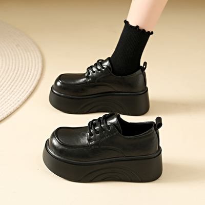 小码33英伦风厚底系带乐福鞋女