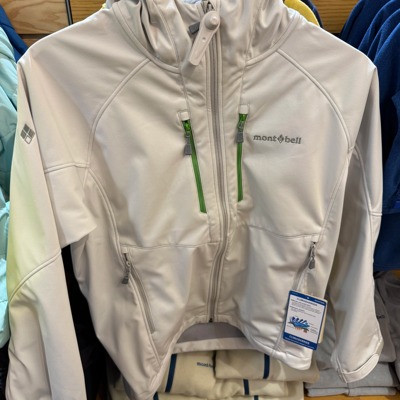 montbell儿童防风加绒连帽软壳衣