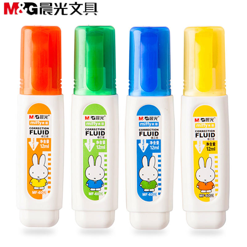 晨光文具12ml6001米菲miffy卡通修正液涂改液学生学习办公用品